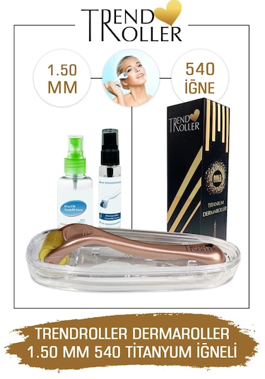 Trendroller Dermaroller 1.50mm Titanyum 540 Iğne Orijinal Derma R