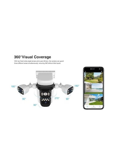 Vstarcam Cb621sr 3 Kameralı 6mp Güneş Panelli Solar Wifi Ptz Kamera