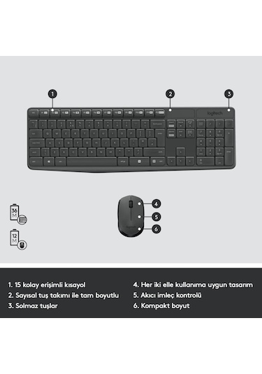 Logitech MK235 Kablosuz Klavye Mouse 920-007925