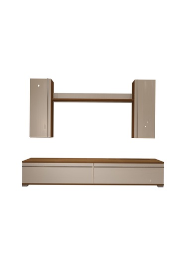 Decoraktiv Eko 7 Mdf Std Tv Ünitesi Tv Sehpası - Ceviz Beyaz Ahşap - Beyaz