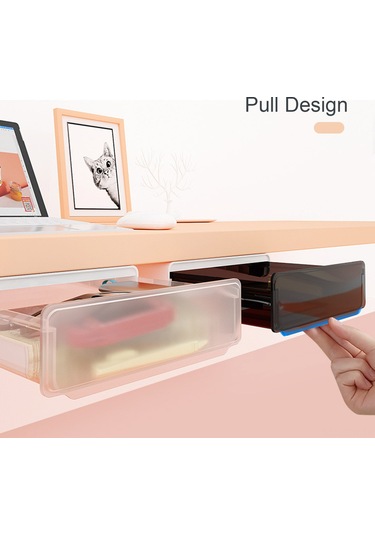 Tenfowee Masa Altı Gizli Çekmeceli Kırtasiye Düzenleyici, Alan Tasarrufu Sağlayan Depolama Çözümü Şeffaf