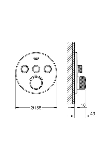 Grohe Grohtherm Smartcontrol Üç Valfli Akış Kontrollü Ankastre Termostatik Duş Bataryası - 29121Da0 Bakır