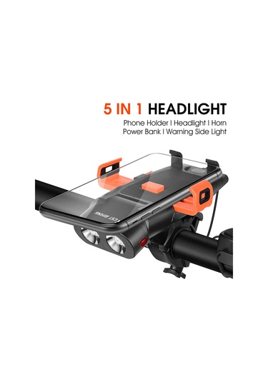 Hombey West Bıkıng Bisiklet Telefon Tutucu Işığı: 5'li Multifonksiyon, 4 Işık Modu, Şarj Cihazı, 50 Açı Ayarlı,松石绿 Yeşil