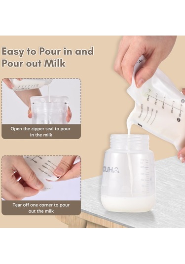 Youha Anne Sütü Saklama Torbaları Emzirme İçin Süt Saklama Torbaları 180ml/6oz Kapasiteli Önceden Sterilize Edilmiş 50
