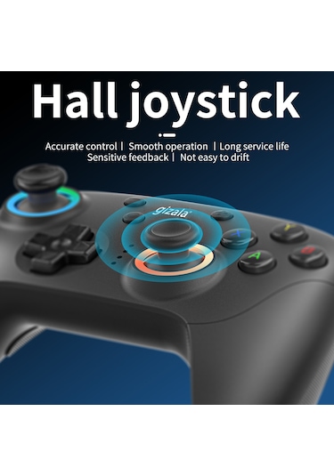 Gizala Kablosuz Oyun Kolu Gamepad Hall Effect Triggers Joystick Switch 2/pc/android/Apple Uyumlu iOS Siyah