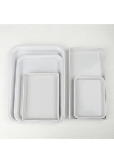 Black-22cmx15cm-1 Adet Plastik Dikdörtgen Dayanıklı Saksı Damlama Tepsileri Plastik Tepsi Tabakları Bitki Tabağı Kapalı Açık