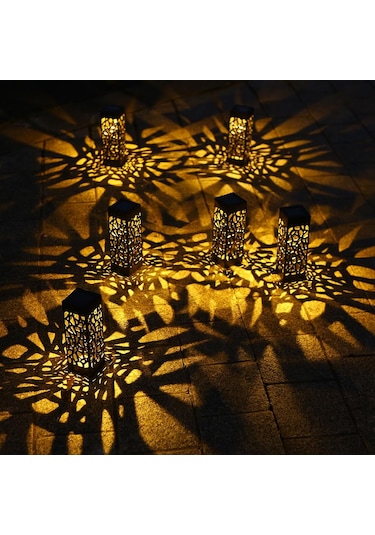 Tomshine Dc2v Güneş Enerjili Enerji Led'leri Çim Lambası İçi Boş Desen Tasarımı Aydınlatma Sensörü Dekoratif