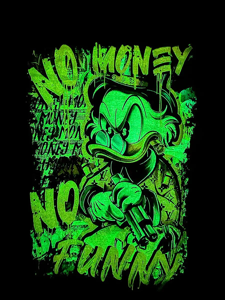 Romaxtex Işıldayan Baskılı Scrooge Tişörtü 323110792 Siyah