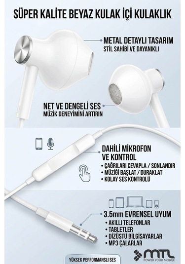 Tak Çalıştır Stero 3.5mm Jack Kulaklık Mikrofonlu - Extra Bass Diğer