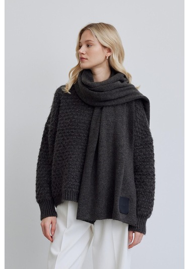 Manuka Cozy Yumuşak Dokulu Atkı Antrasit