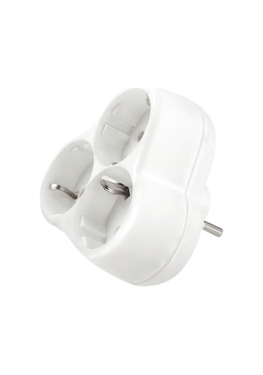 Depa 3'lü Topraklı Golyat Priz Papatya Tasarım Priz Duvar Tipi Çoklayıcı Fiş 16a 250v 3500w