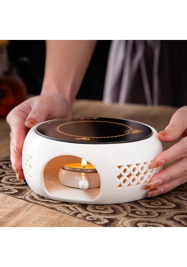 Homyl İçi Boş Çaydanlık Isıtıcı Tealight Soba Çay Isı Beyaz