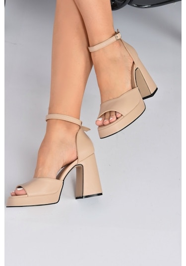Fox Shoes Ten Kalın Platform Topuklu Kadın Ayakkabı K404100209