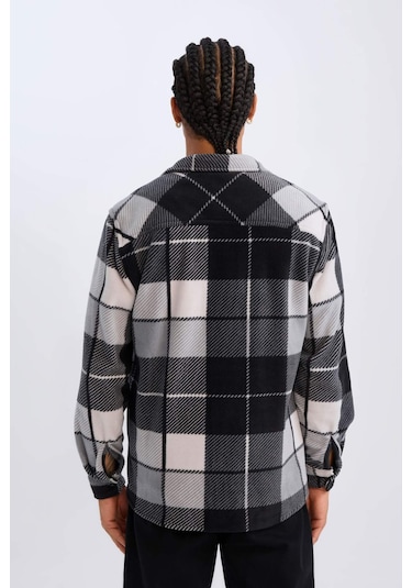 DeFacto Regular Fit Kareli Polar Uzun Kollu Gömlek V2767AZ24WNAR221 Antrasit