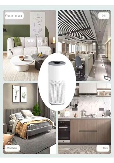 100 M³ Hacim Akıllı Hava Temizleyici 3 Katmanlı Hepa Hava Filtreli Temizleme Makinesi - Sessiz Beyaz