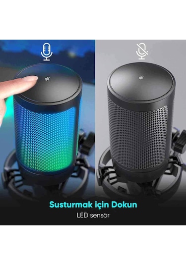 Fifine Ampligame A6V Yayıncı Youtuber RGB USB Mikrofon​