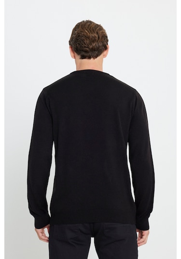 Altinyildiz Classics Erkek Siyah Standart Fit Normal Kesim Bisiklet Yaka Triko 4A4923100001SYHXL Siyah