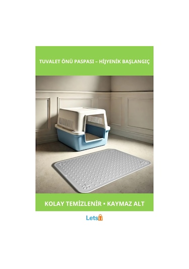 Kaymaz Dayanıklı Pvc Tuvalet Önü Paspası 52x42 Cm