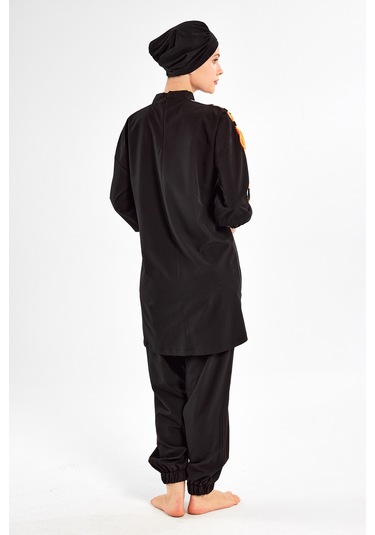 Spor Likra Tam Kapalı Tesettür Mayo Kimber 1202 Siyah Siyah06 Siyah
