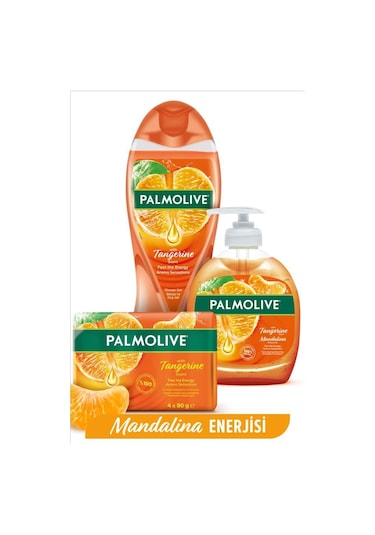 Palmolive Mandalina Kokulu Duş Jeli 500 Ml, 4x90 Gr Sabun, 500 Ml Sıvı Sabun