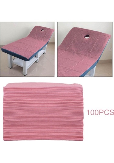 Electronıc Outlet Yumuşak Tek Suntek Kullanımlık Delikli-pembe Çarşaf 100x Go