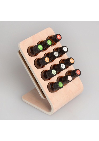 Suntek Esansiyel Yağ Depolama Rafı Parfüm Şişeleri Için Odun