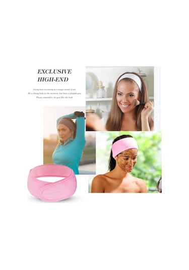 Kadınlar İçin 4 Adet Spa Yüz Bandı, Yüz Yıkama Bandı, Ayarlanabilir Makyaj Bandı, Yüz Yıkama, Duş, Yoga Sporları İçin Sarma Başlığı Mavi, Siyah, Pembe, Gri