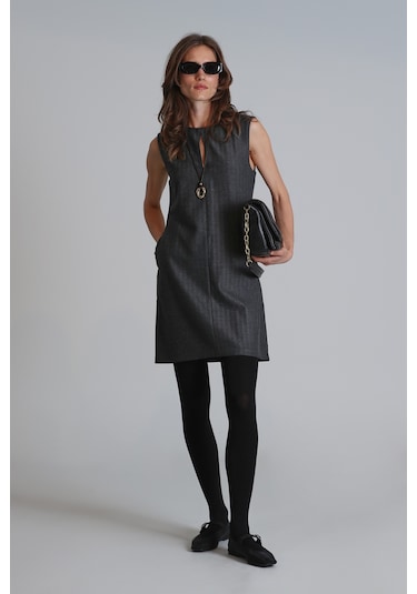 Lufian Anges Kadın Elbise Regular Fit Antrasit Antrasit 122290005100110 Antrasit