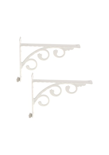 Suntek 2 Adet L Şeklinde Duvara Monte Raf Aparatı Metal 15x20cm Beyaz