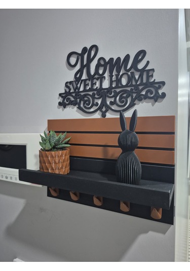 4'lü Dekoratif Anahtarlık Askısı Seti Biblo- Duvar Yazısı-saksı