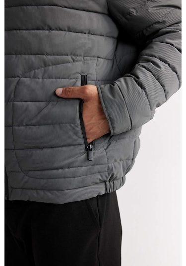 DeFacto Slim Fit Dar Kesim Dik Yaka Fermuarlı Mont D7497AX25SPGR221