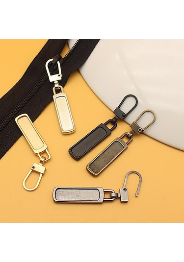Bakır 3 Adet Fermuar Kaydırıcı Çektirme Yedek Çıkarılabilir Fermuar Kafa Bagaj Okul Çantası Ceket Elbise Ayakkabı Botları Metal Fermuar Kolye Çekin
