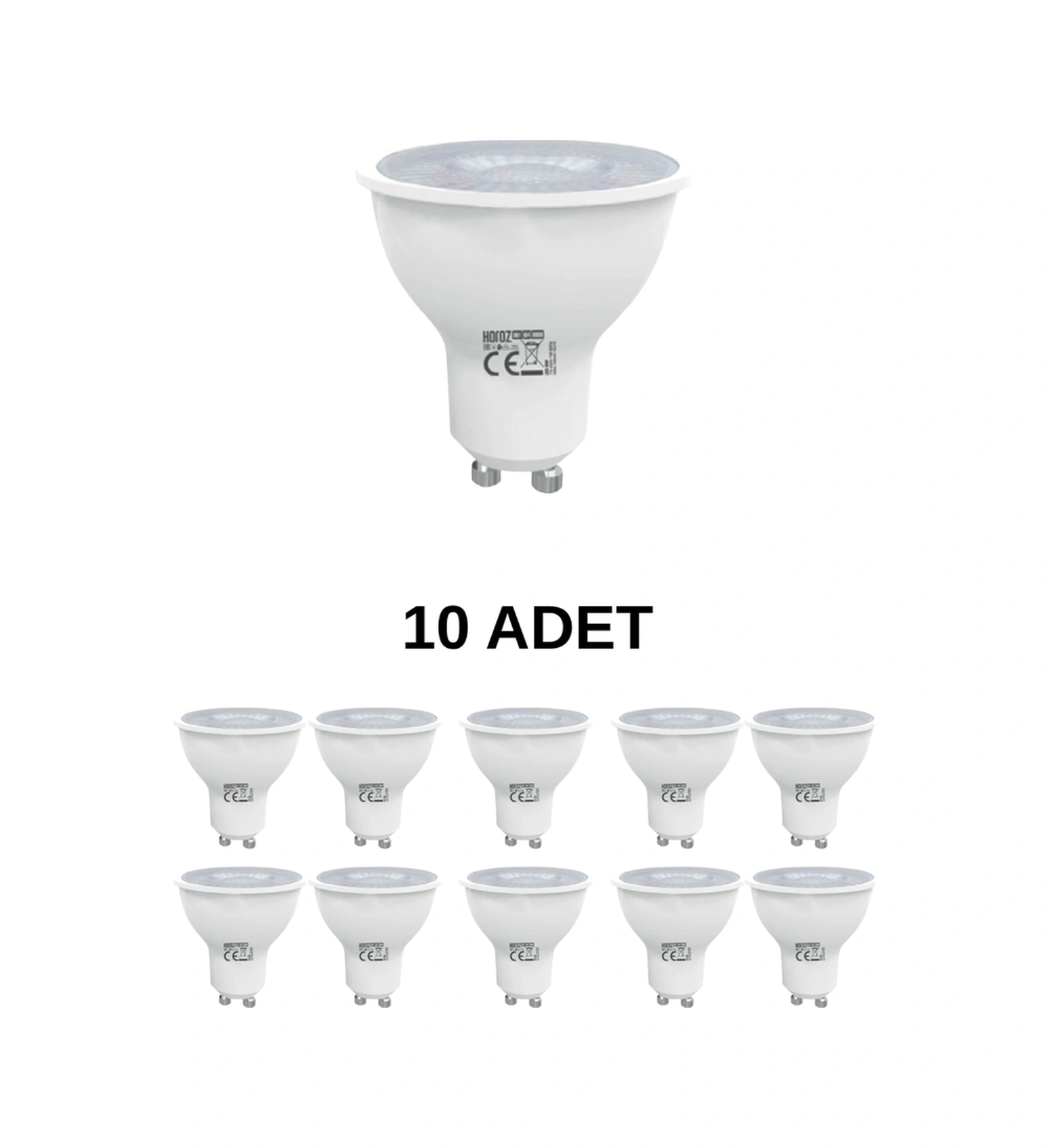 Horoz 001-064-0006 Led Ampul Gu10 Duy 6w Beyaz Işık - 10 Lu Paket