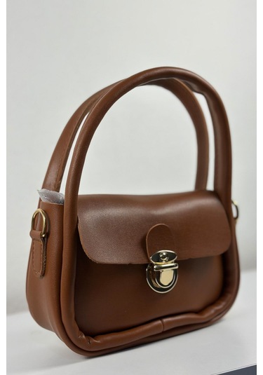 Saphira Arcana Kahverengi Kilit Detaylı El Ve Omuz Çantası Kahverengi