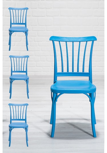 Violet Home Mutfak Sandalyesi 4 Adet Mavi