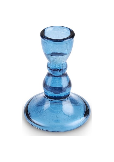 Karaca  Marine Cam Şamdan Mavi 6,5x6,5x9 cm