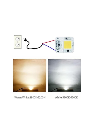 Sıcak Beyaz Led Çip 50w 30w 20w Cob Çip Gerek Yok Sürücü Led Lamba Yuvası Projektör Spot Lampada Dıy Aydınlatma 220v 30w