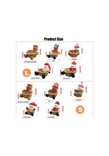 Teltree Noel Şeker Saklama Sepeti - Bambu Ve Kumaş Çocuklar İçin Hediye Ve Dekorasyon Diğer