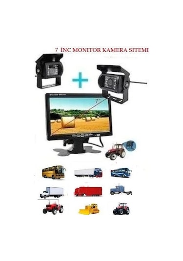 Traktör Döver Biçer Kamerası Çift Kameralı Set 7 İnç