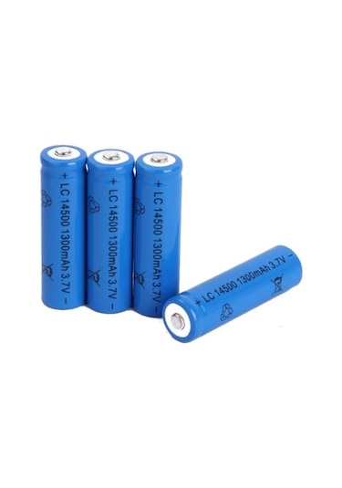 LC14500 1300 mAh 3.7 V 14500 AA Li-Ion Şarj Edilebilir Pil 4'lü