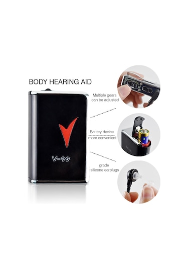 Mini Taşınabilir İşitme Cihazları Ses Amplifikatörü 8 Seviye Ses Kontrolü Pillerle Çalışan
