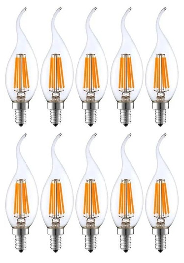 Rustik Kıvrık 4w E14 Led Ampul 400lm 10lu Paket