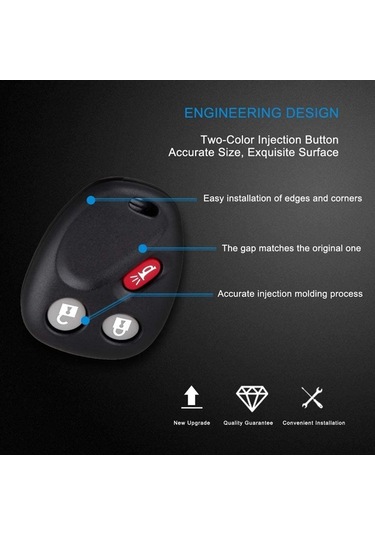 Besthome1 2 Adet Lhj011 Uyumlu Araba Anahtarı Takma Plastik Kılıfı, Keyless Giriş Kumanda, Cr2032 Pil Elektronik Aygıtlar İçeri