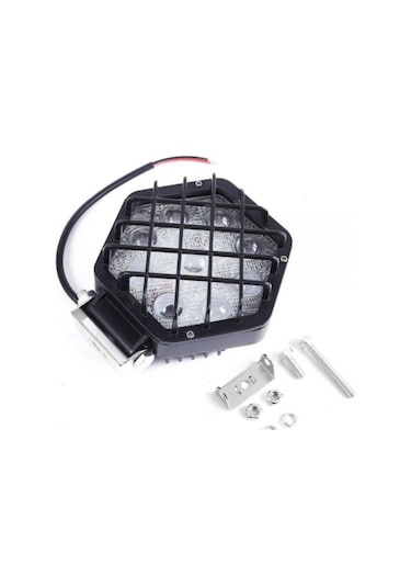 48w Altıgen Kafesli Siyah 16 LED Off Road Tekne Çalışma Lambası