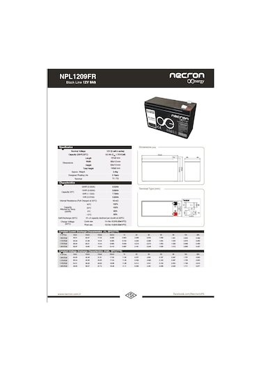 Necron 12 V 9 Ah UPS Kuru Tip Bakımsız Aküsü