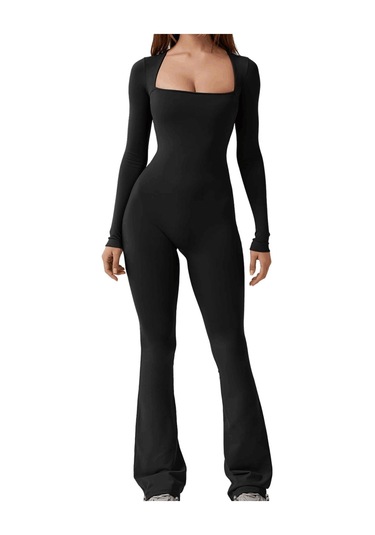 Dolıty Moda Tulumlar, Geniş Bacak Uzun Pantolon, Romper Modası Siyah M Siyah