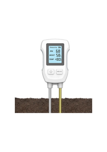 Skycity Toprak Ph, Nem Ve Sıcaklık Test Cihazı - Çift İğne Yüksek Hassasiyetli - Bahçe, Saksı Bitkileri İçin Lcd Ekranlı Ölçüm Aleti