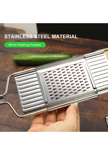 Xindoker Stainless Steel Sebze Dilimleyici Seti - 3/4 Parça Seçenekli - Dilimleme Ve Işleme Fonksiyonu - Renkli Kutuda Gümüş