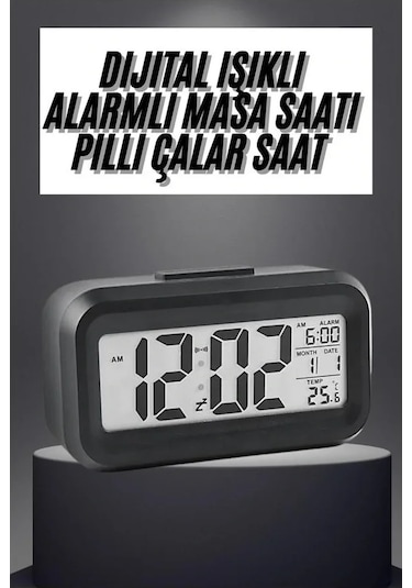 Masaüstü Saat Takvim Termometre Beyaz Siyah 5224 Karışık Renkli