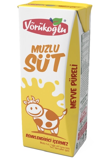 Yörükoğlu Muzlu Süt 180 Ml X 24 Adet